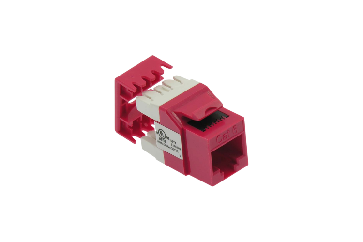 Cat6 RJ45 110 Type 180° Keystone Jack, Red