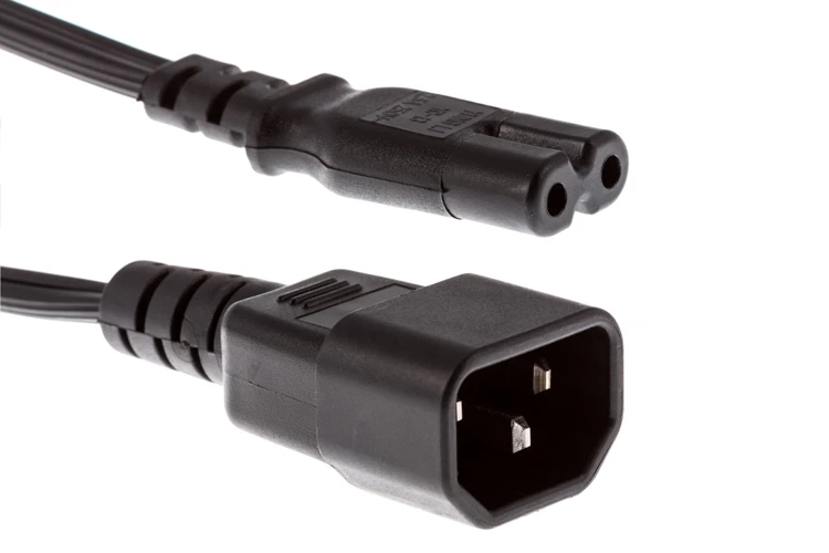 AC Power Cord, C14 to C7, 18AWG, 10ft, Black
