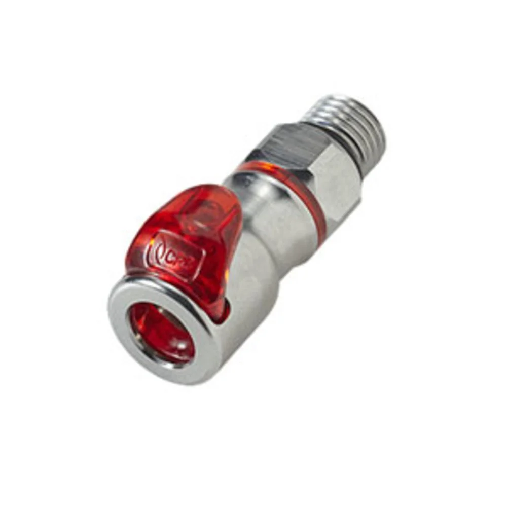 LQ2D3004RED Valved In-Line Liquid Cooling Coupling Body 1/4 SAE — Bag of 10