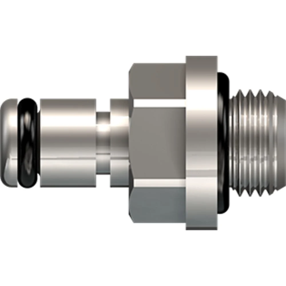 LinkTech 20CB Series Male Thread Male, Non-valved, 1/8" MNPT, Chrome Brass, Buna N — Bag of 100