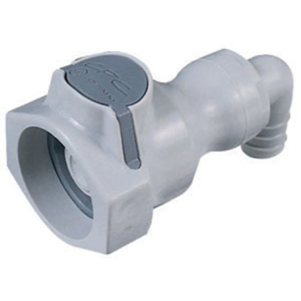 UDC Valved Elbow Hose Barb Coupling Body - 1/2 ID Barb Buna-N O-Ring — Bag of 5