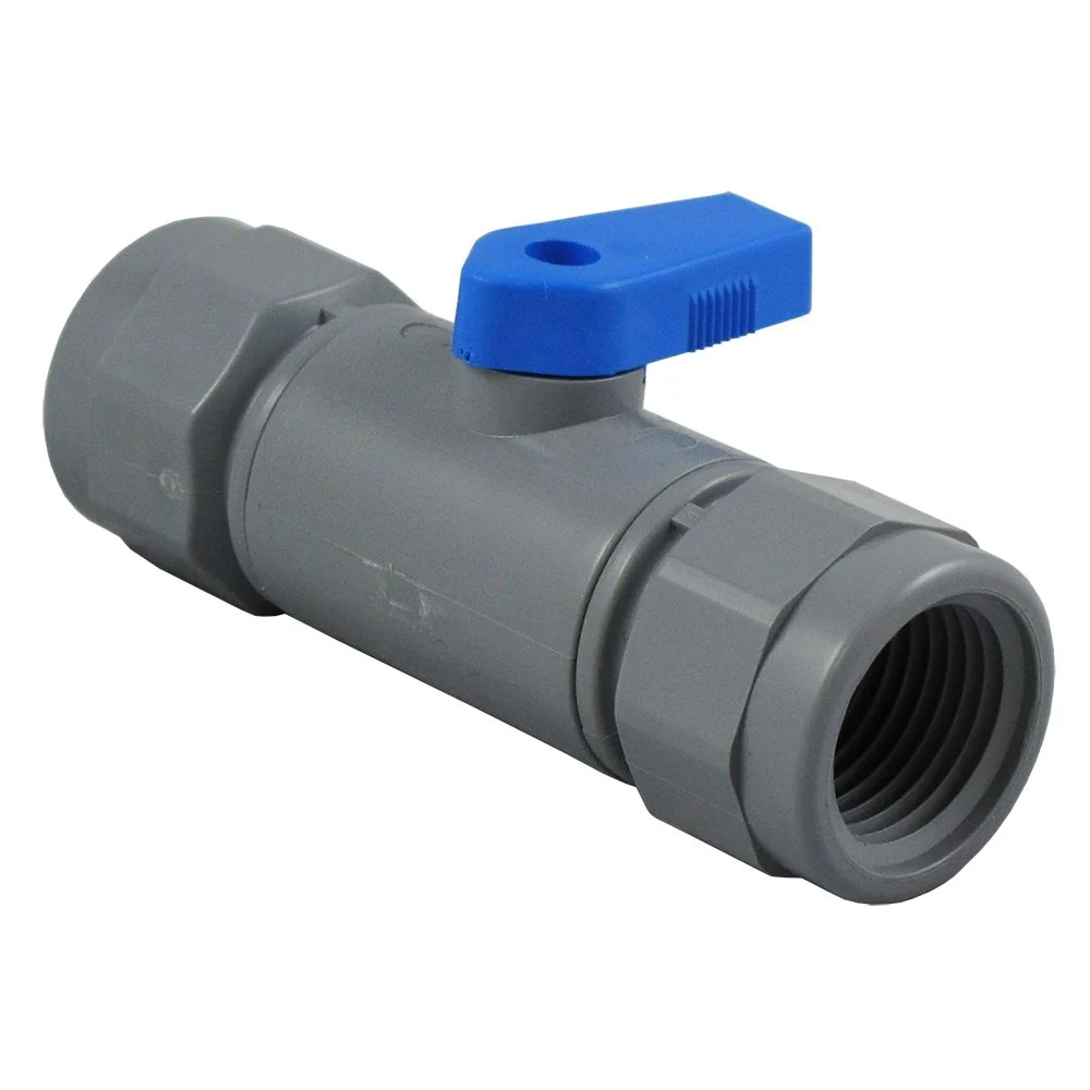 Inline Ball Valve PVC - 1/2 Female NPT x 1/2 Female NPT — 20 Pack