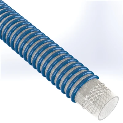 SPVC-MHH-6.0-100 by Texcel | SIGMA-POLY MHH™ Series | Polyurethane Food-Grade Suction & Discharge Hose | 6" Hose ID | 70 PSI | 28 in/Hg Vacuum Rated | Blue — 100' Length