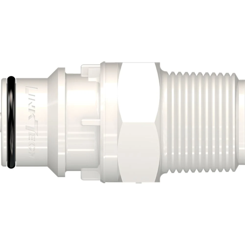 LinkTech 60PS Series Male Thread Male, Non-valved, 1/2" MNPT, Polysulfone, EPDM — Bag of 100