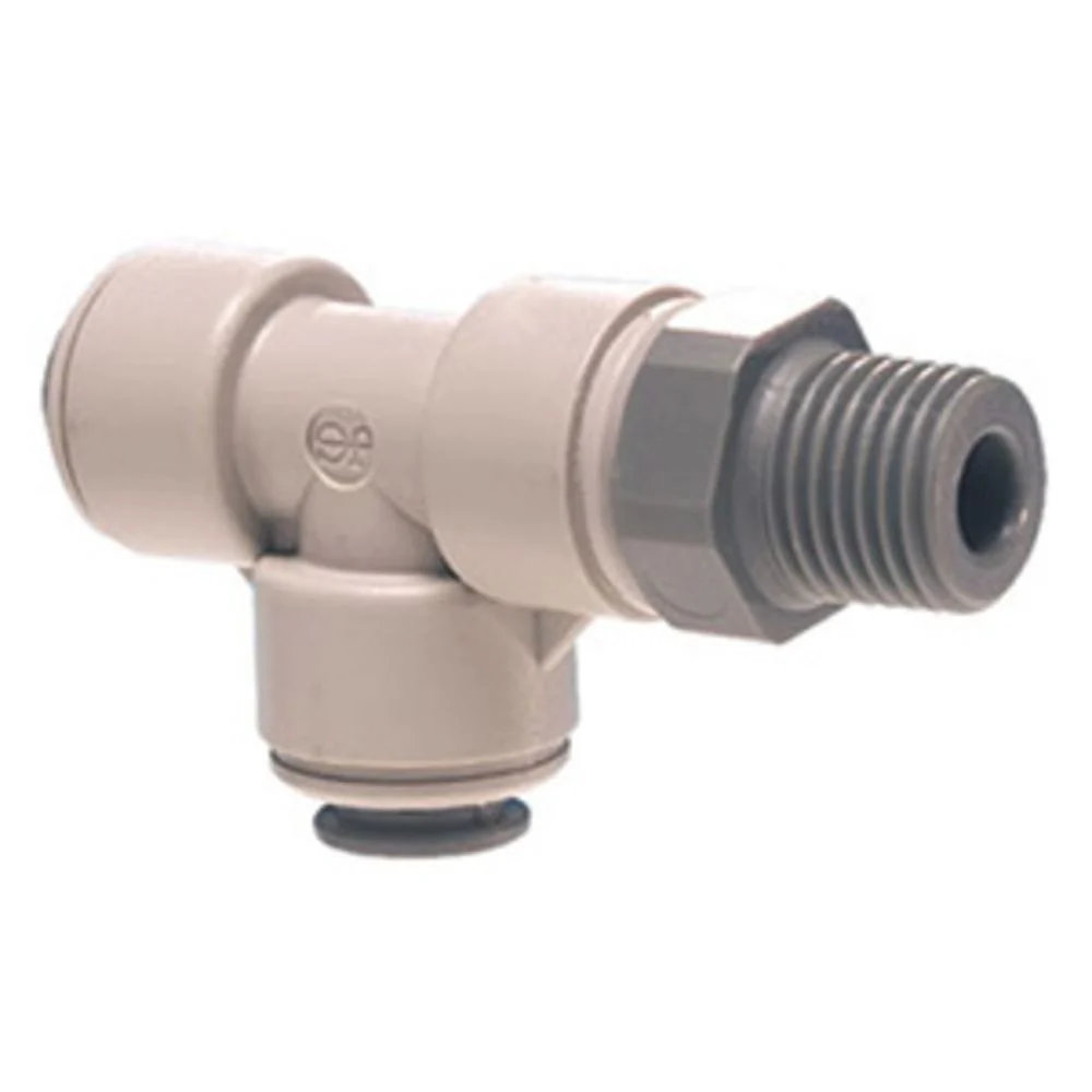 John Guest Swivel Male Run Tee BSPT - 1/4 x 1/8 BSPT — Single