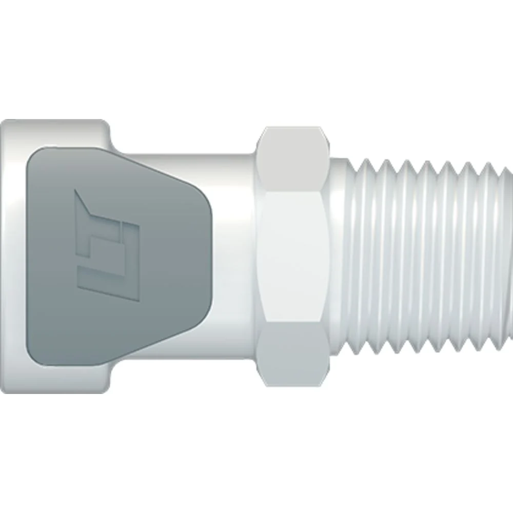 LinkTech 50AC Series Male Thread Female, Non-valved, 1/4" MNPT, Natural Acetal — Bag of 100