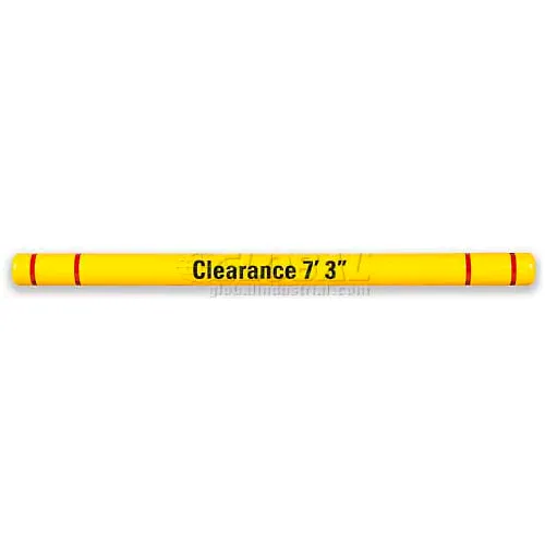 Height Guard™ Clearance Bar HTGRD796YW, 7"Dia. X 96"L, Yellow W/White Tape & Graphics