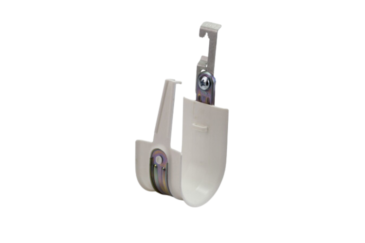 1-inch High Performance J-Hooks, Batwing Clip, White, 25-Pack