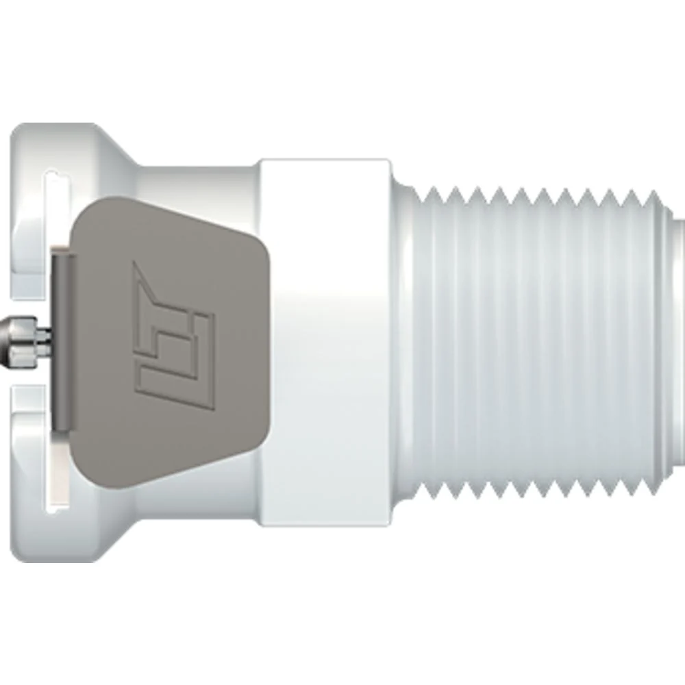 LinkTech 40AC Series Male Thread Female, Valved, 1/4" BSPT, Natural Acetal, Buna N — Box of 1000