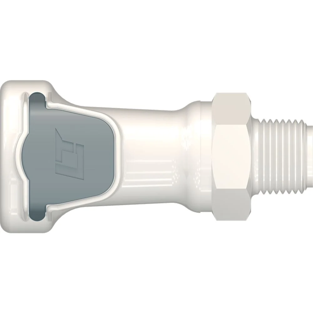 LinkTech 60PS Series Male Threaded Female, Valved, 3/8" MNPT, Polysulfone, EPDM — Bag of 100