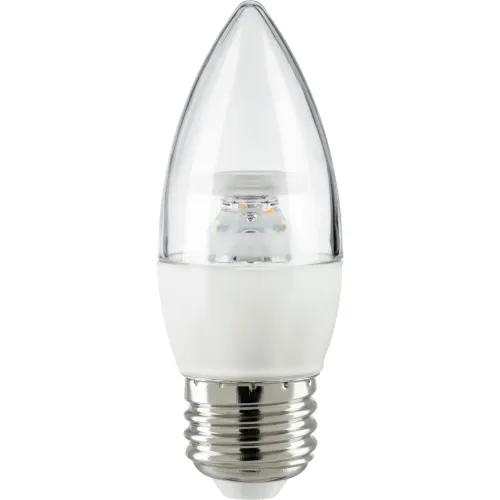 Sunlite® LED B13 Torpedo Clear Light Bulb, E26 Base, 7W, 500 Lumens, 30K, Warm White, Pack of 6