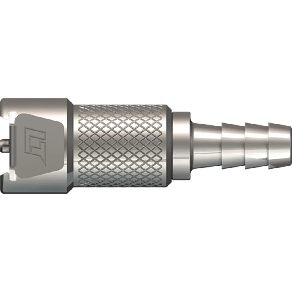 LinkTech 20CB Series Straight Female, Valved, 1/4" HB, Chrome Brass, Buna N — Box of 1000