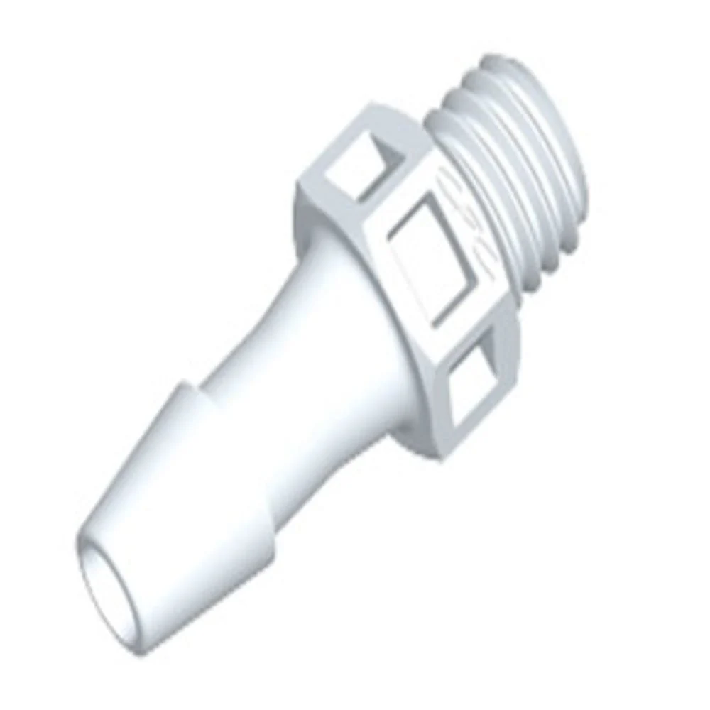 KS570 Straight Fitting Natural PVDF 1/4-28 UNF x 5/32 HB — Bag of 100