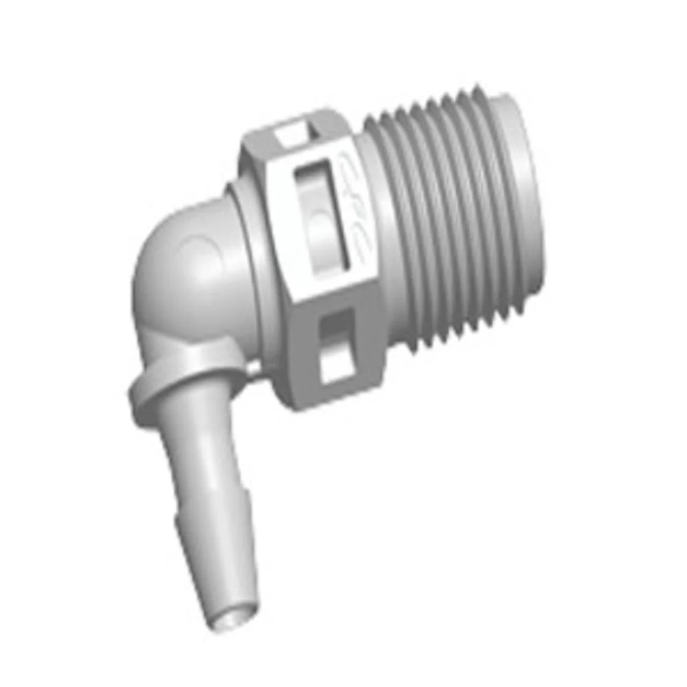 N4E4 Elbow Fitting Natural Polypropylene 1/8 NPT X 1/8 HB — Pack of 1000