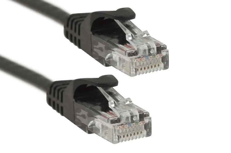 Cat6A Ethernet Patch Cables, Snagless, UTP, 15 ft, Black