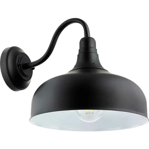 Sunlite 46067-SU FIX/GN/E26/BLACK Outdoor Gooseneck Wall Mount Fixture, Med Base, 120V, Wet Location - Pkg Qty 2