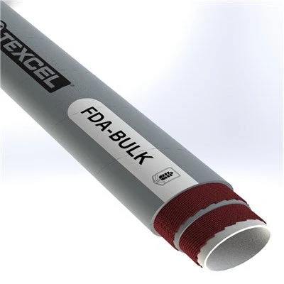 FDABULK-4-4-100 by Texcel | FDA-BULK Series | Food Grade Dry Material Discharge Hose | 4" Hose ID | 150 PSI | Gray — Exact Length (FT)