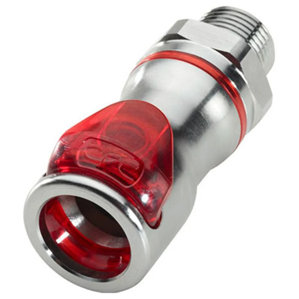 LQ6D30008RED Valved Straight Thread Liquid Cooling Coupling Body 1/2 SAE Warm Red — Bag of 10