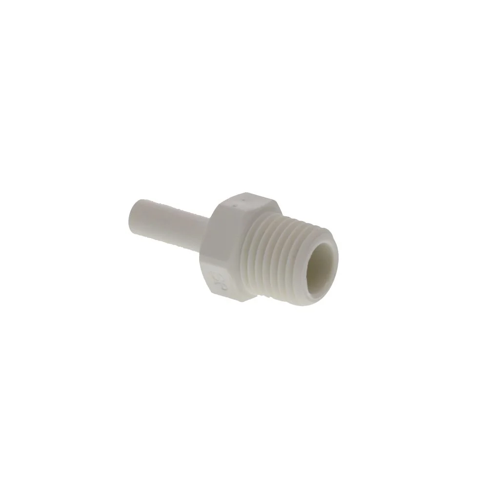 John Guest Stem Adapter Polypro - 1/4 x 1/4 NPTF — Box of 500