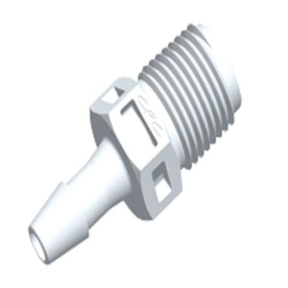 N4S570 Straight Fitting Natural PVDF 1/8 NPT x 5/32 HB — Single