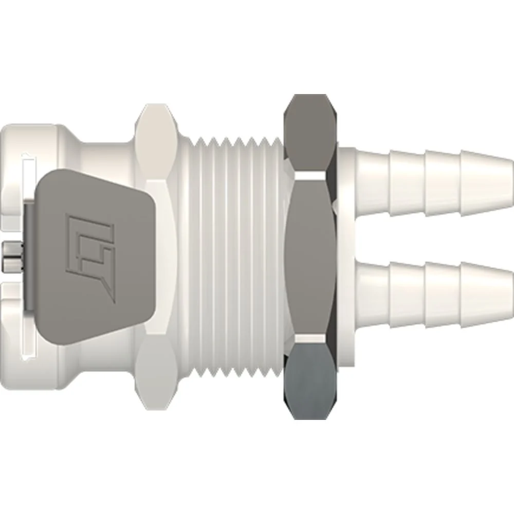 LinkTech 42AB Series Panel Mt. Female, Non-valved, 1/8" HB, ABS — Box of 1000