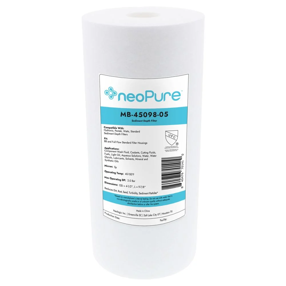 Neo-Pure 10" BB Graded Density Polypropylene Sediment Filter 50/5 mic — Single