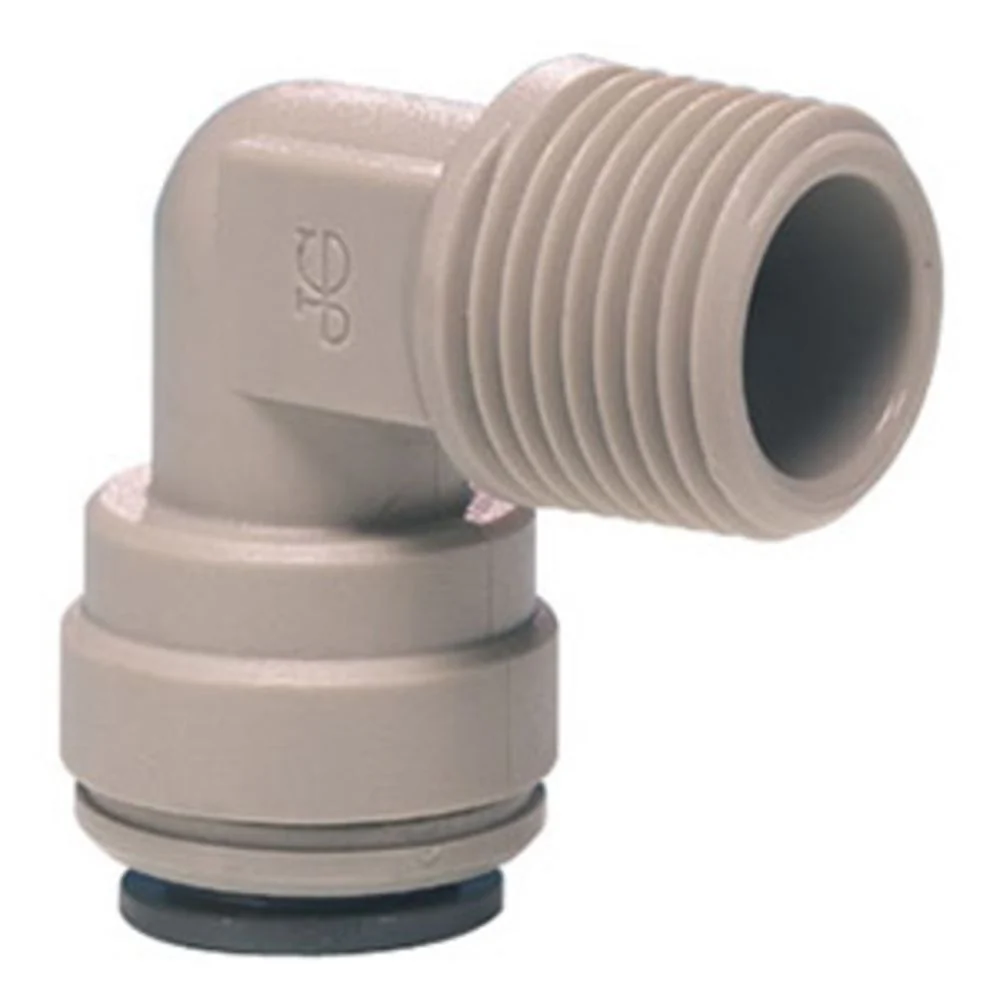 John Guest Fixed Elbow NPTF - 3/8 x 1/4 NPTF — Box of 200