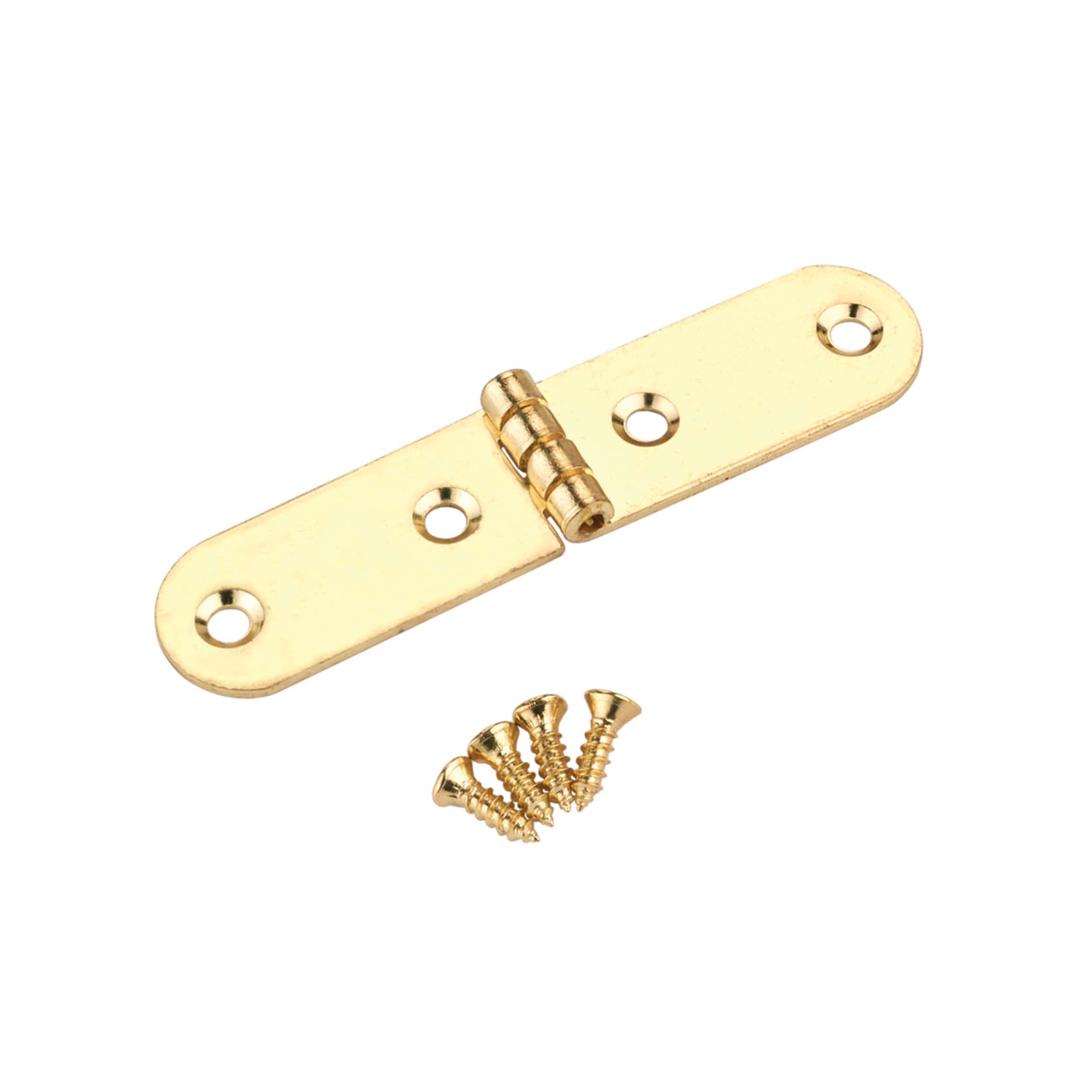 Small Utility Hinge - 56 mm x 13 mm - Brass Plated