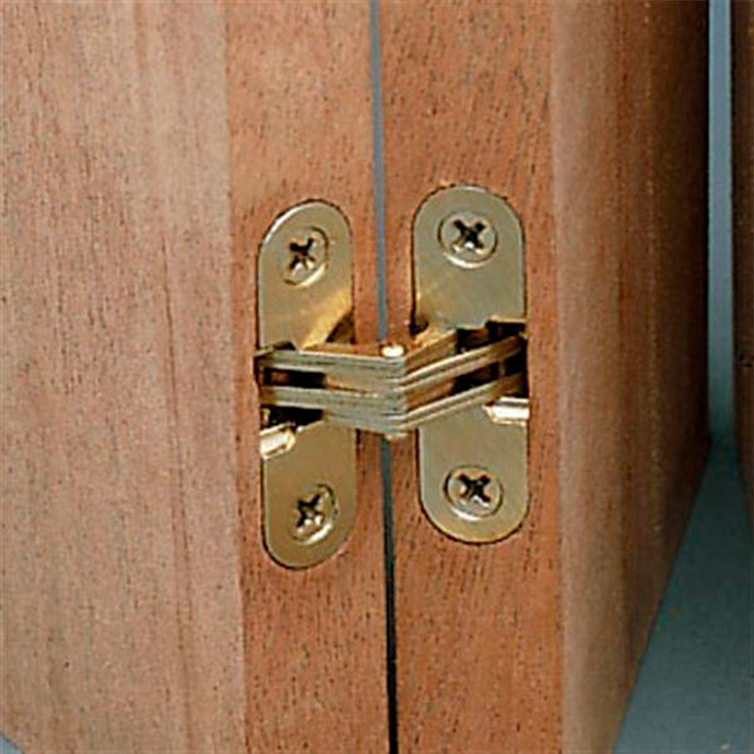 Invisible Hinge - Brass Plated - Pair — 1/2" x 2-3/8"