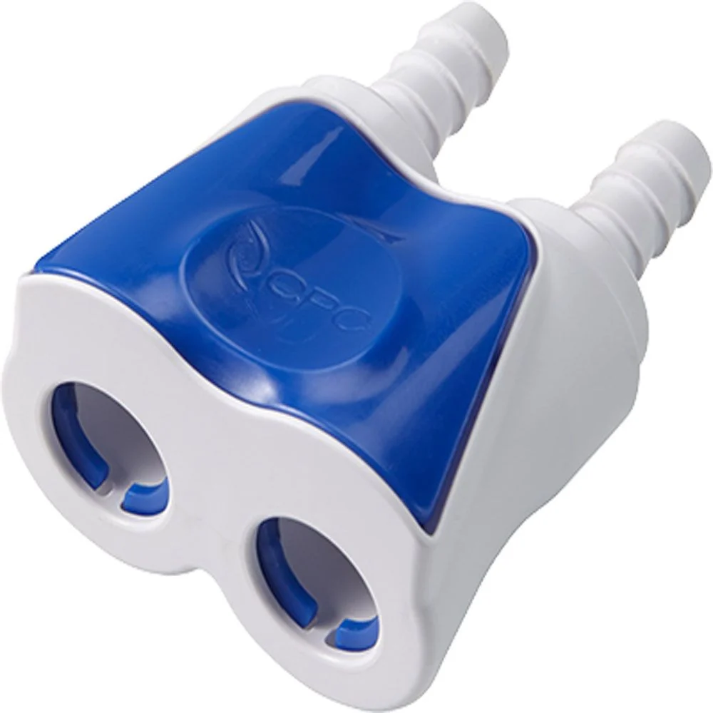 DTLD17006 Valved In-line Dual Hose Barb Coupling Body 3/8 ID Barb — Bag of 25