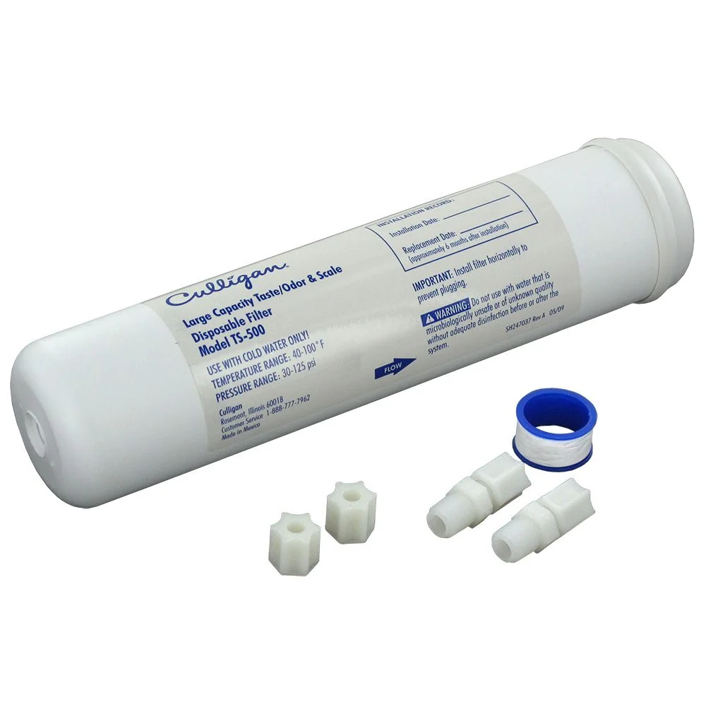 Culligan TS-500 Large Capacity Taste/Odor Scale-Inhibiting Inline Filter — 6 Pack