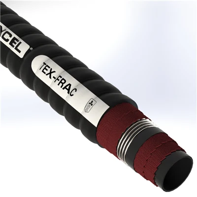 FRAC-8.0-100N by Texcel | TEX-FRAC Series | Frac Tank Hose | 8" Hose ID | 150 PSI | 25 in/Hg Vacuum Rated | Black — 100' Length