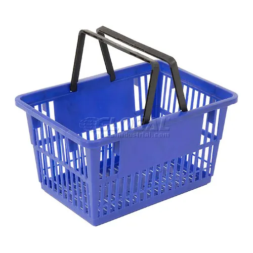 Good L ® Standard Plastic Shopping Basket with Plastic Handle 20 Liter 17"L x 12"W x 9"H Blue - Pkg Qty 12