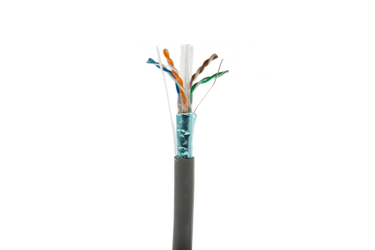 Cat6 Bulk Ethernet Cable, Shielded, Solid, CMR, Spool, 1000 ft, 550 Mhz, Gray