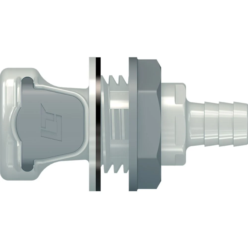 LinkTech 60PP Series Panel Mt. Female, Valved, 1/2" HB, Polypropylene, EPDM — Bag of 100