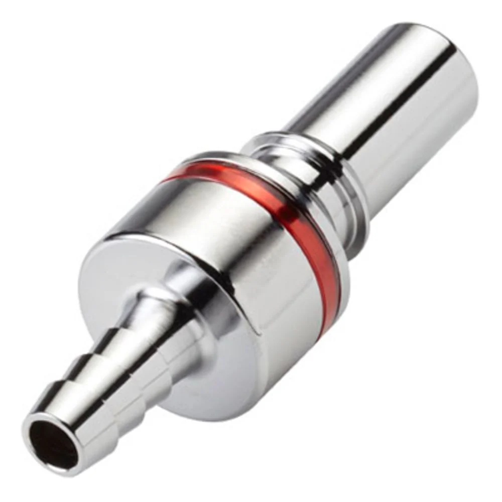 LQ4D22004RED Valved In-Line Liquid Cooling Coupling Insert 1/4 ID Barb Warm Red — Pack of 100