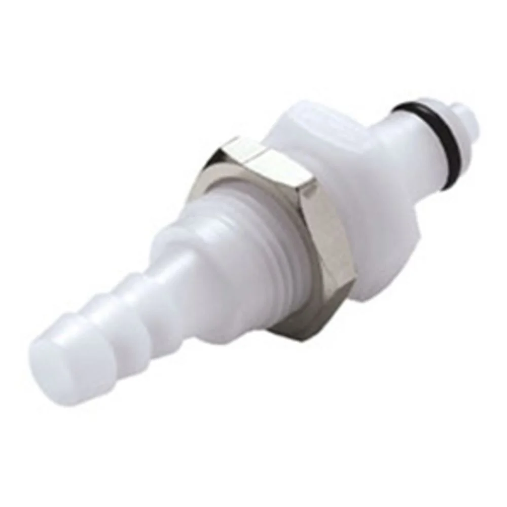 PMCD4204 Valved Panel Mount Hose Barb Coupling Insert 1/4 ID Barb — Single