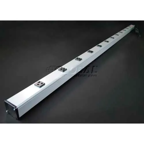 Wiremold Power Strip W/Lighted Switch, 12 Outlets, 15A, 6' Cord