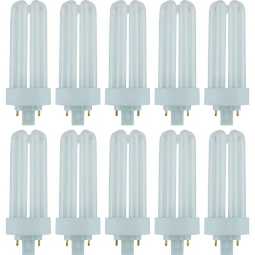 Sunlite® 4-Pin Compact Fluorescent Light Bulb, GX24q3 Base, 6500K, 26W, Daylight, Pack of 10