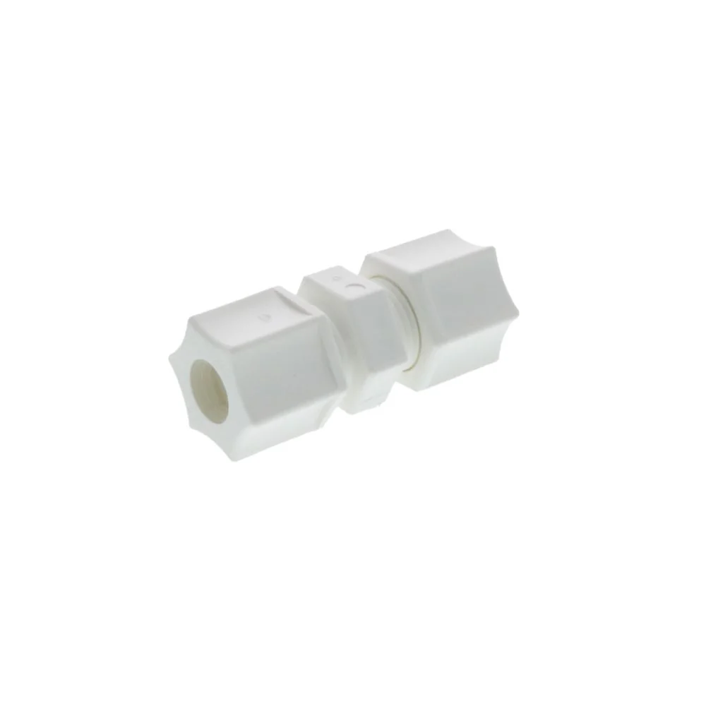 JACO 15-6-P-PG Polypropylene Union Connector 3/8 OD Tube x 3/8 OD Tube — 100-Pack