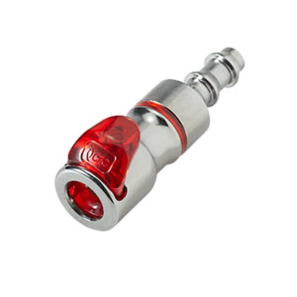 LQ2D1704LRED Valved In-Line Locking Hose Barb Liquid Cooling Coupling Body 1/4" — Single