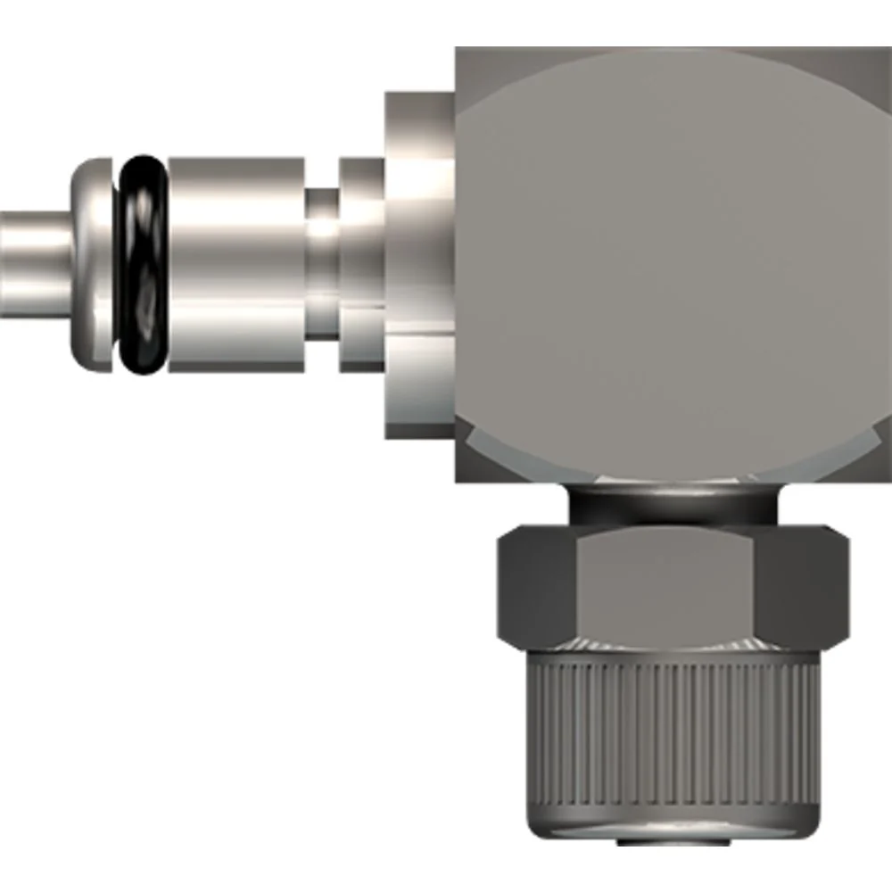 LinkTech 20CB Series Elbow Male, Valved, 1/4" PTF, Chrome Brass, Buna N — Box of 1000