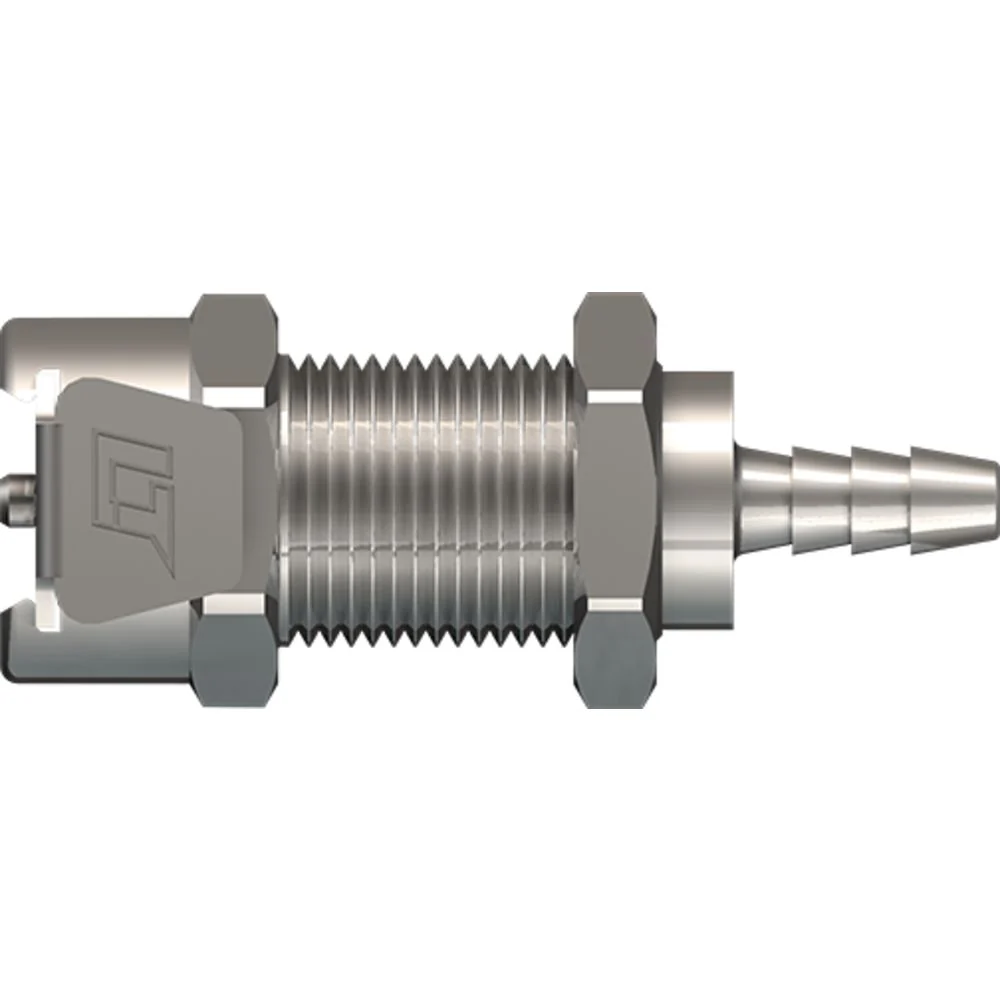 LinkTech 20CB Series Panel Mt. Female, Non-valved, 1/8" HB, Chrome Brass — Box of 1000
