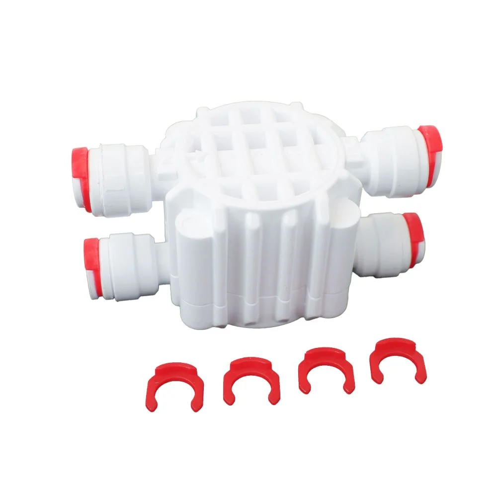 Automatic Shut Off Valve 4 Way 1/4 QC Locking Clips - White — Pack of 5
