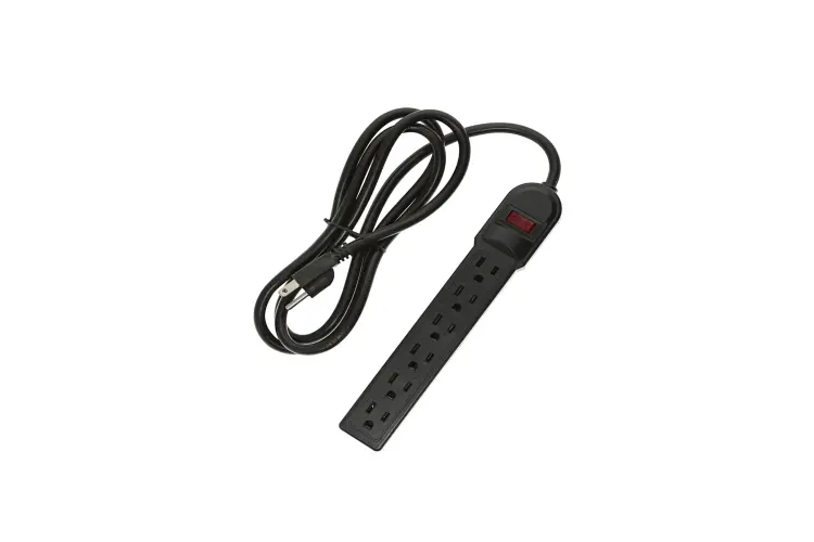 12Ft 6-Outlet Surge Protector 14AWG/3, 15A, 90J Black