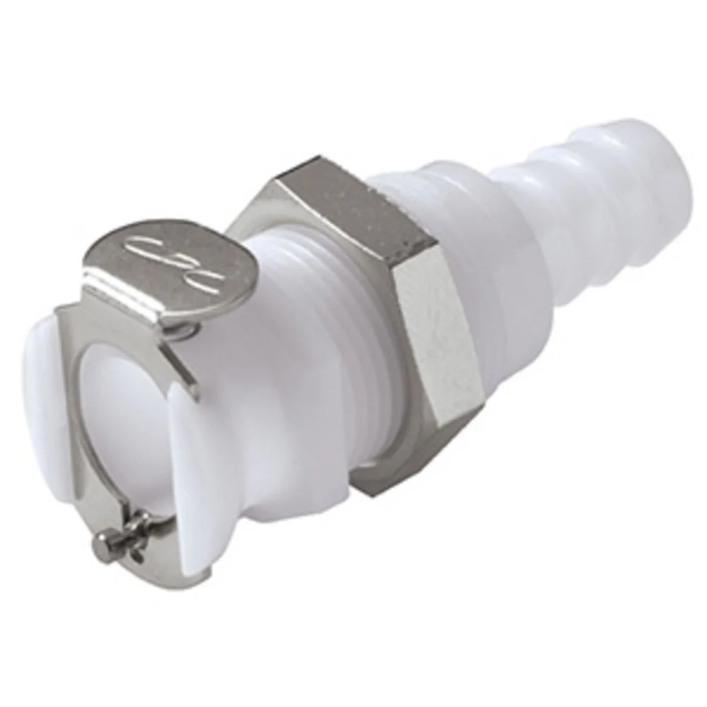 26700 NSF Valved Panel Mount Hose Barb Coupling Body 3/8 ID Barb — Single