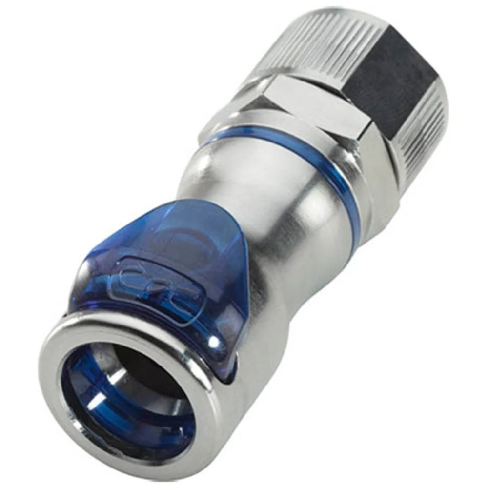 LQ6D13008BLU Valved Inline PTF Liquid Cooling Coupling Body 1/2 PTF Cool Blue — Pack of 100
