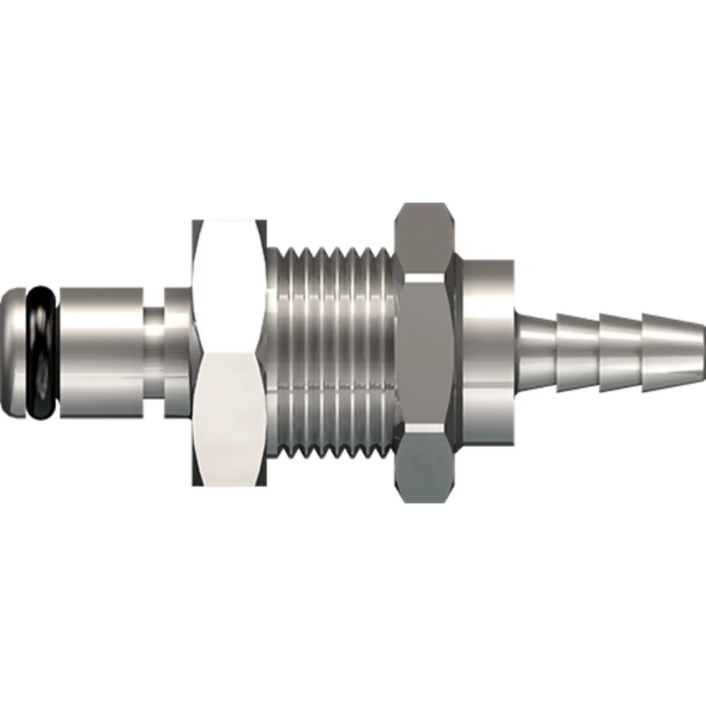 LinkTech 20CB Series Panel Mt. Male, Non-valved, 1/8" HB, Chrome Brass, Buna N — Single