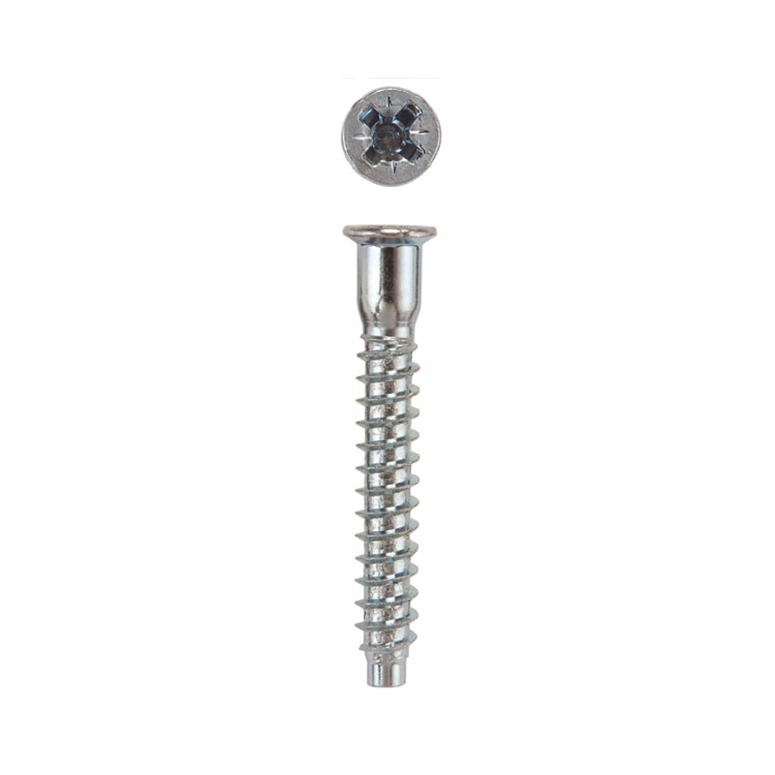 Confirmat Cabinet Connector Screws - Pozi-Drive - Flat Head - Zinc - 100 Piece — 5 mm / 40 mm