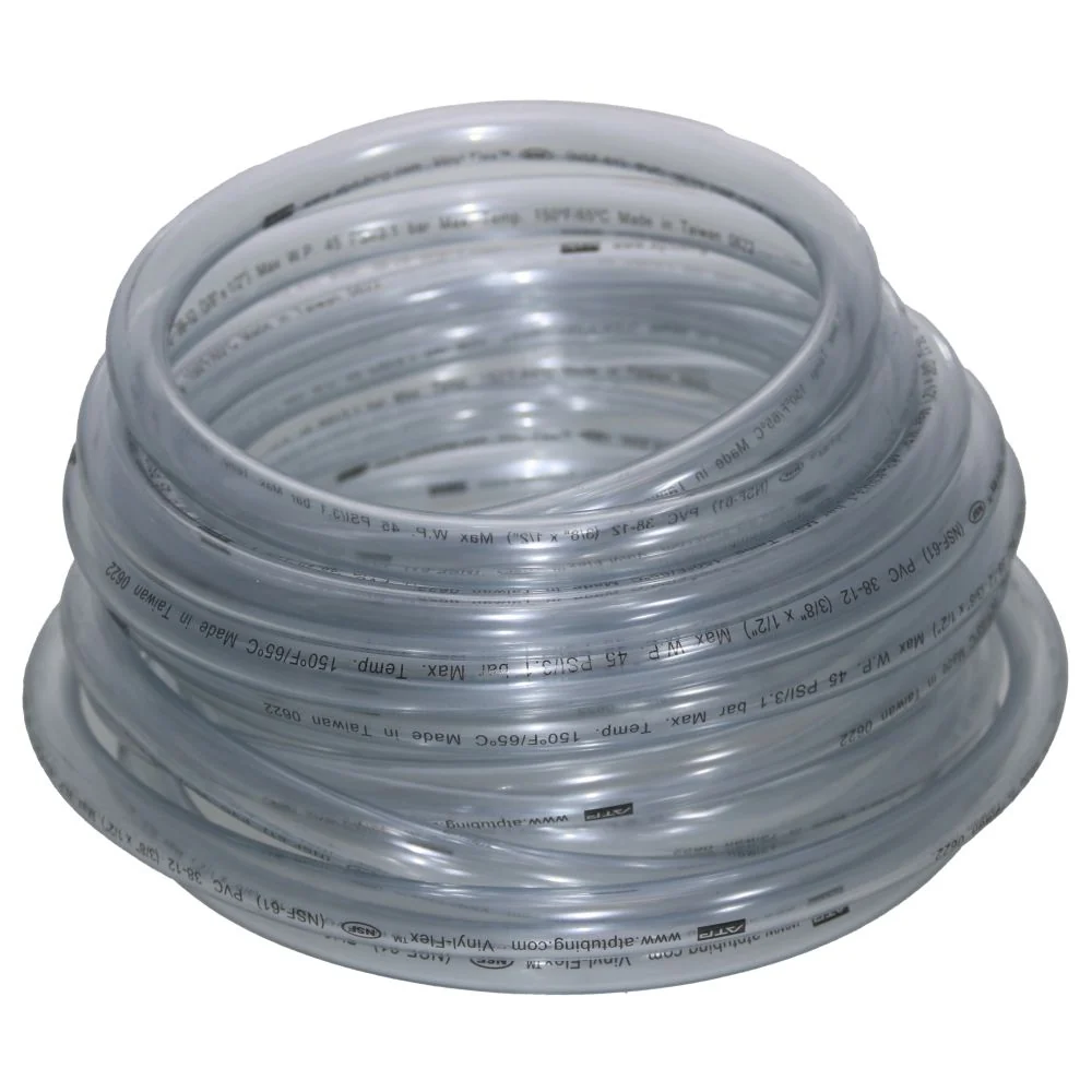 Clear Flexible PVC Tubing 3/8 ID x 1/2 OD — 50 Feet